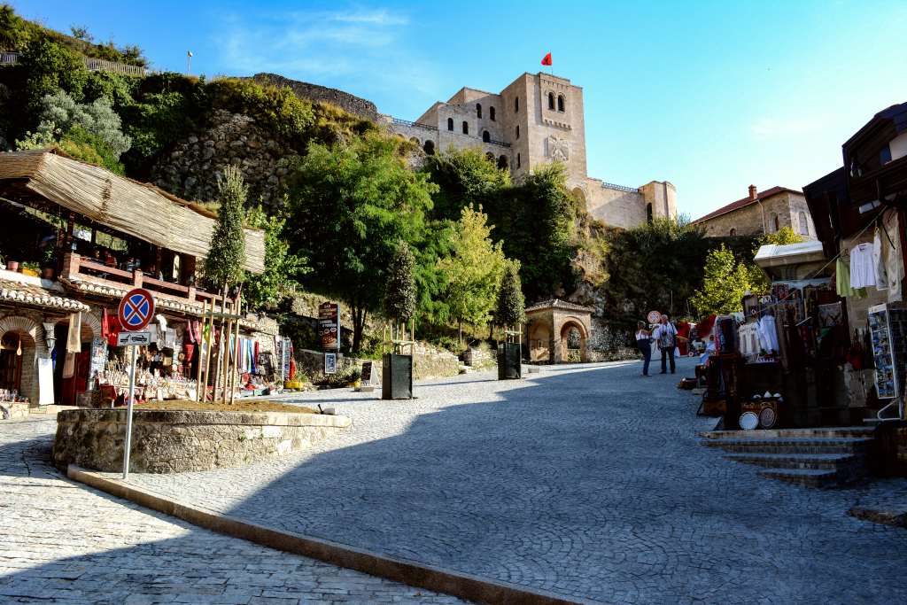City center of medieval town of Krujë