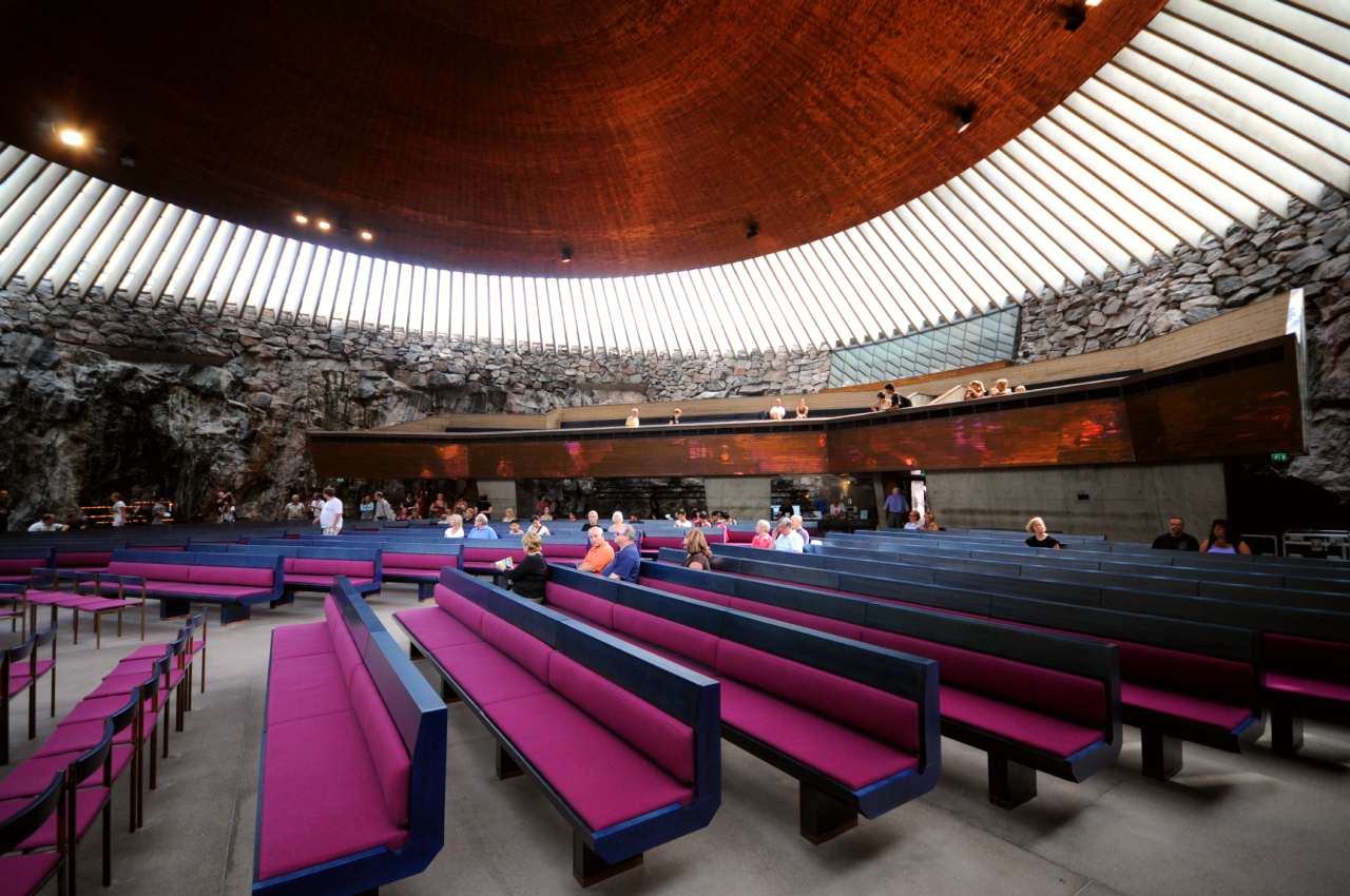 The Temppeliaukio church is one of the most popular tourist attractions in the city; half a million people visit it annually.