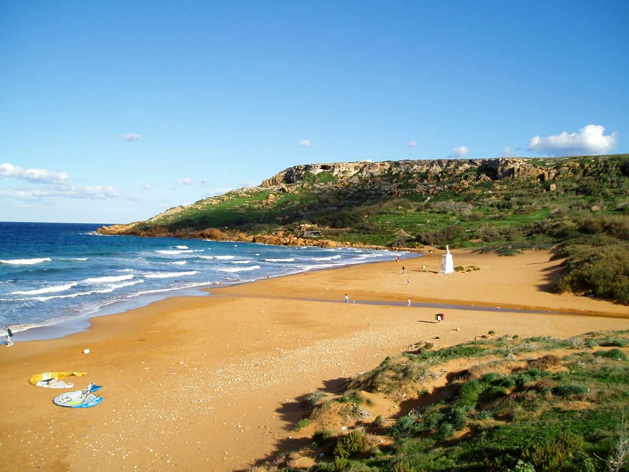The beach of Ramla Bay on Gozo.