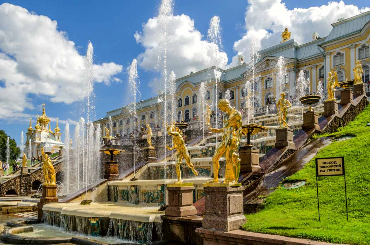 Grand Cascade in Peterhof in Saint Petersburg