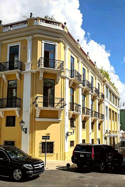 Santo Domingo, Dominican Republic colonial zone street view.