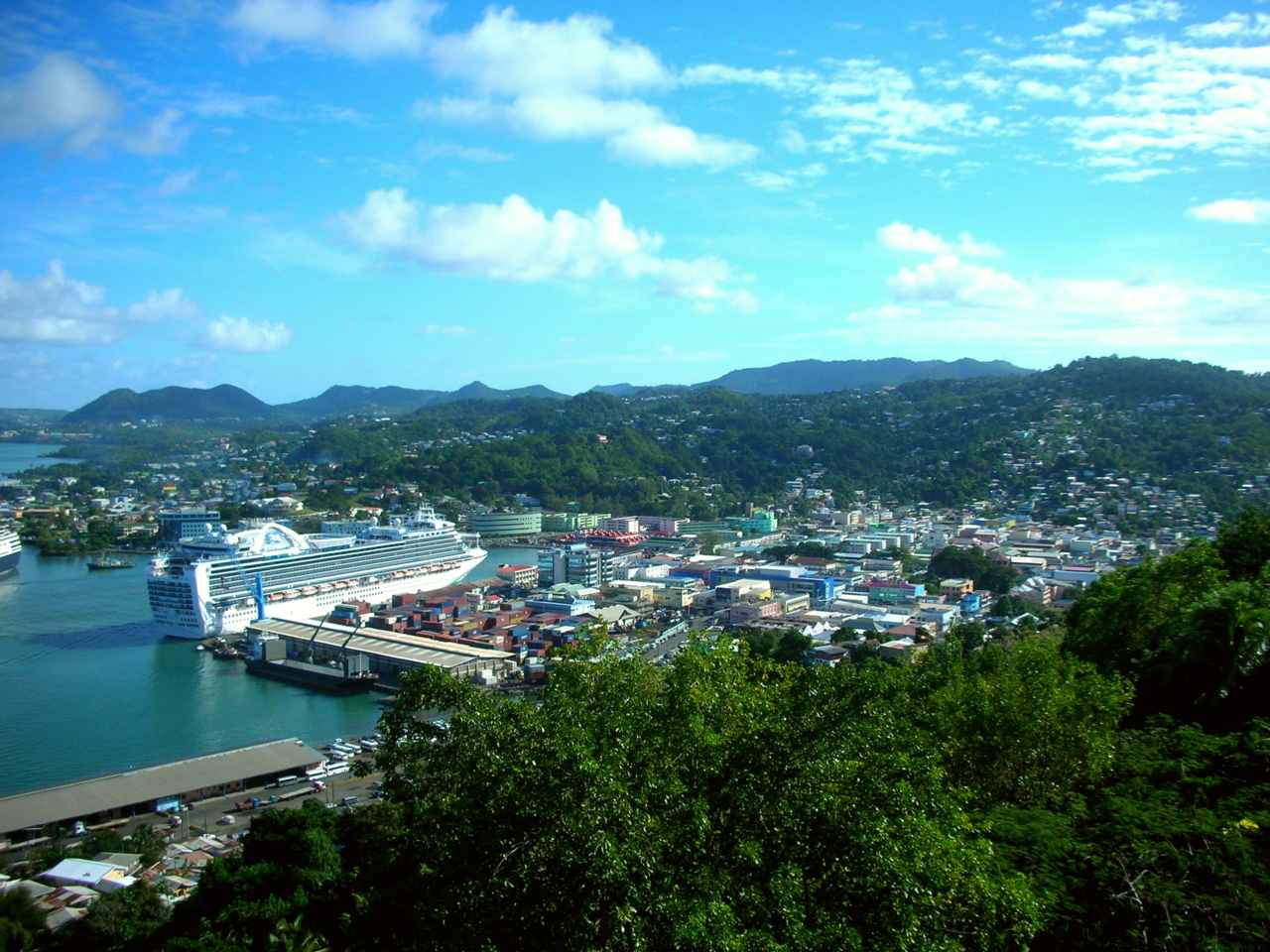 View of the capital city of Castries