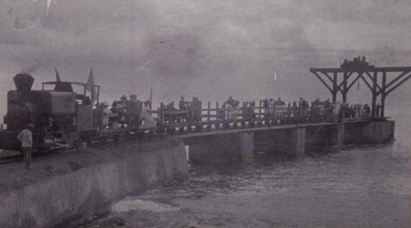 The St. Kitts 'Sugar Train' in 1912 used to transport sugarcane