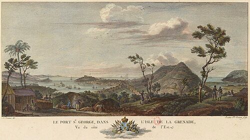 The island of Grenada and port Saint-Georges in 1776