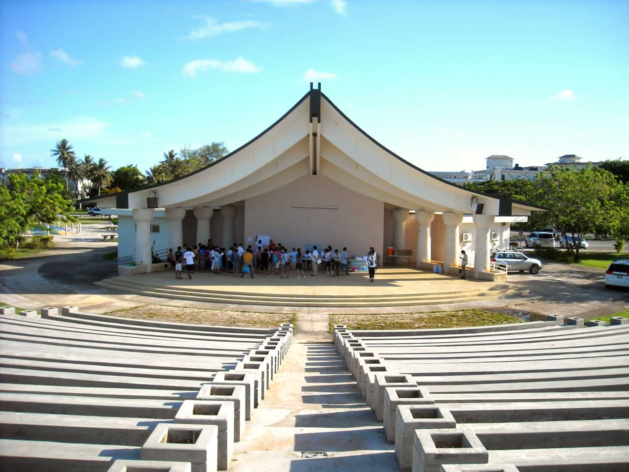 Rehearsing at the American Memorial Park ampitheater