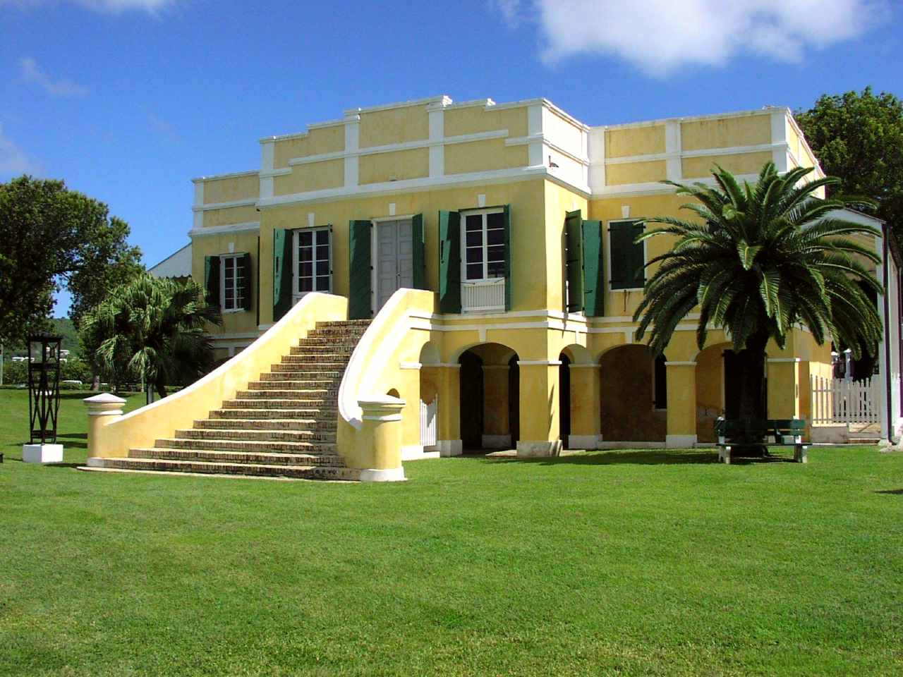 view of the front steps of the Customs House
