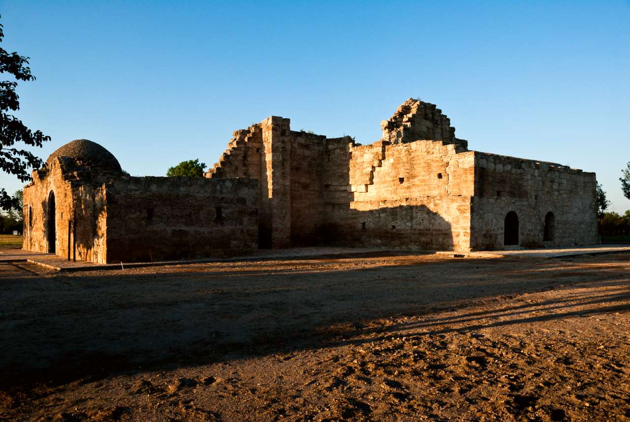 Mexican mission stands in the dirt