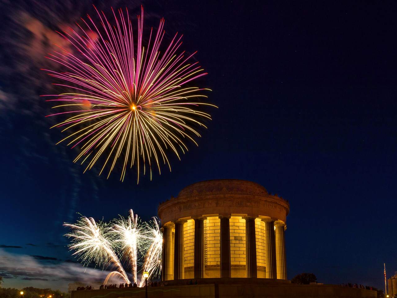 Fireworks over the Clark memorial