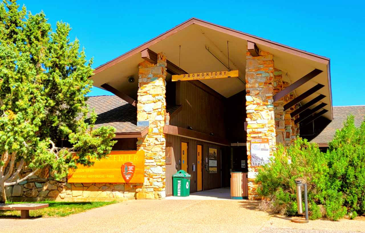 The Golden Spike National Historical Park's Visitor Center colorful stone entrance