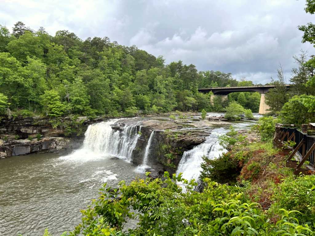 Little River Falls in the Spring, located on AL Hwy 35