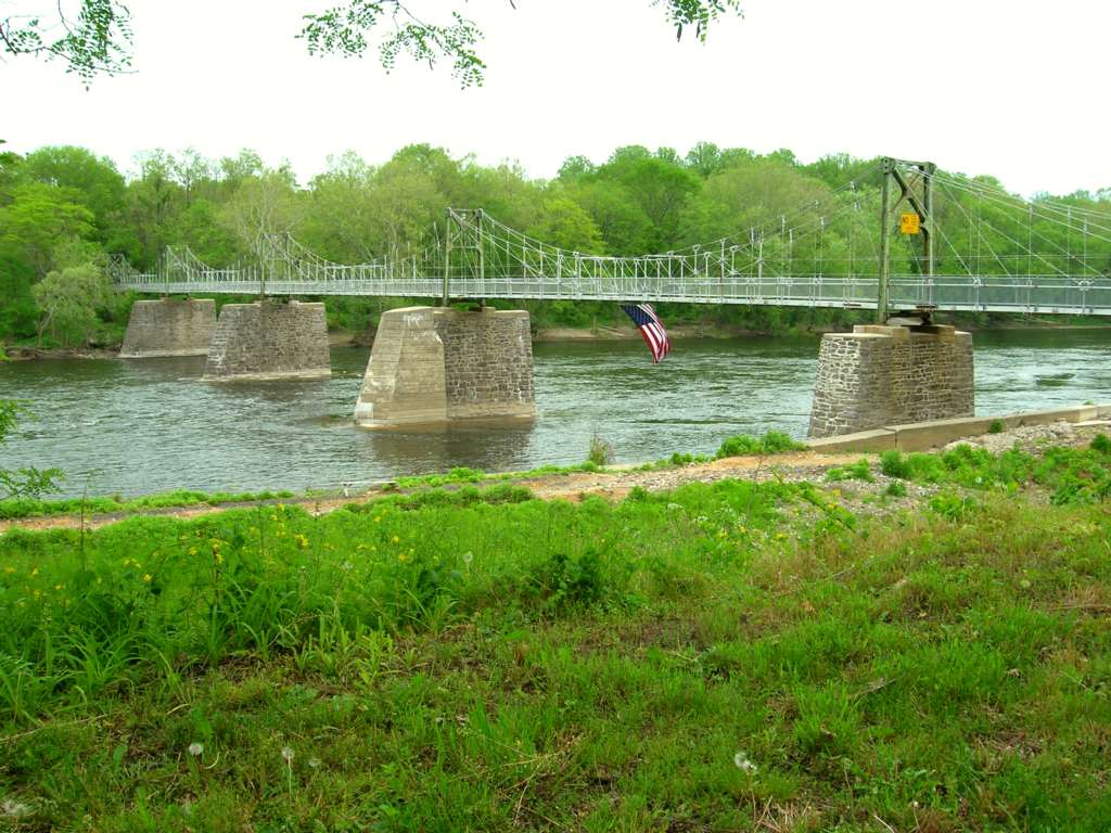 An old stone-pier bridge over a river