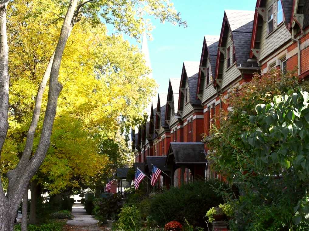 The homes lining the Pullman streets
