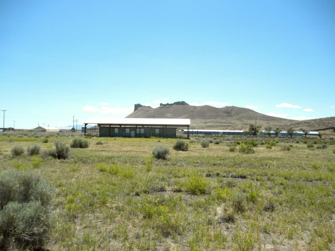 Tule Lake Segregation Center Jail with Castle Rock in the background