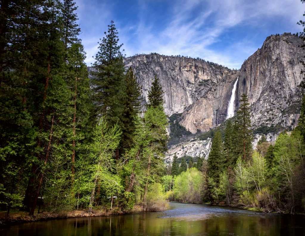 Upper Yosemite Fall and Merced River in spring