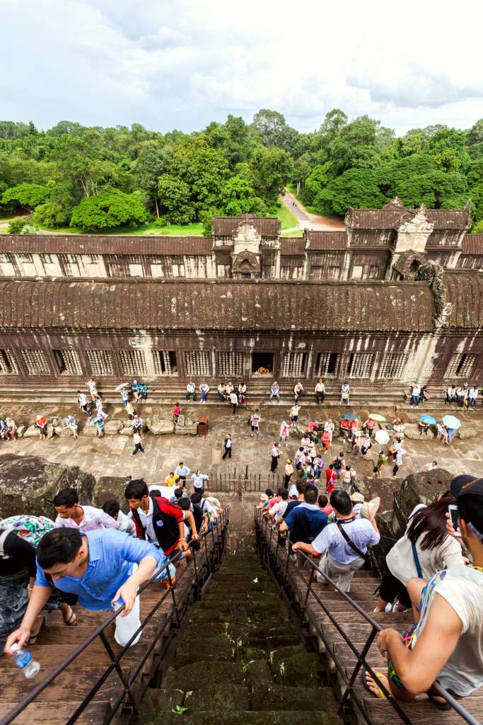Tourists at Angkor Wat.