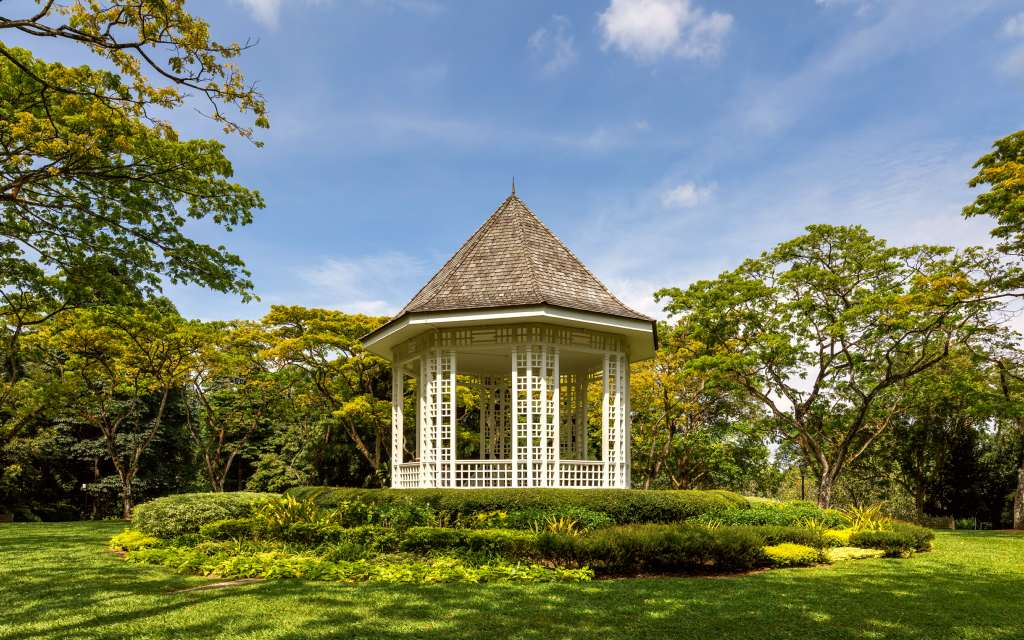 Built in 1930, the bandstand in the Singapore Botanic Gardens is one of its most recognisable structures.[1]