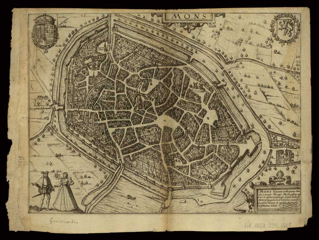 Map of Mons in the 16th century by Lodovico Guicciardini[3]