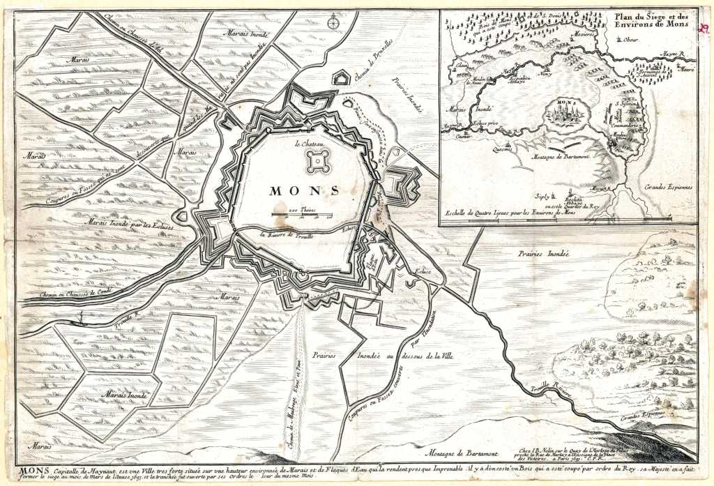Map of Mons at the siege, 1691