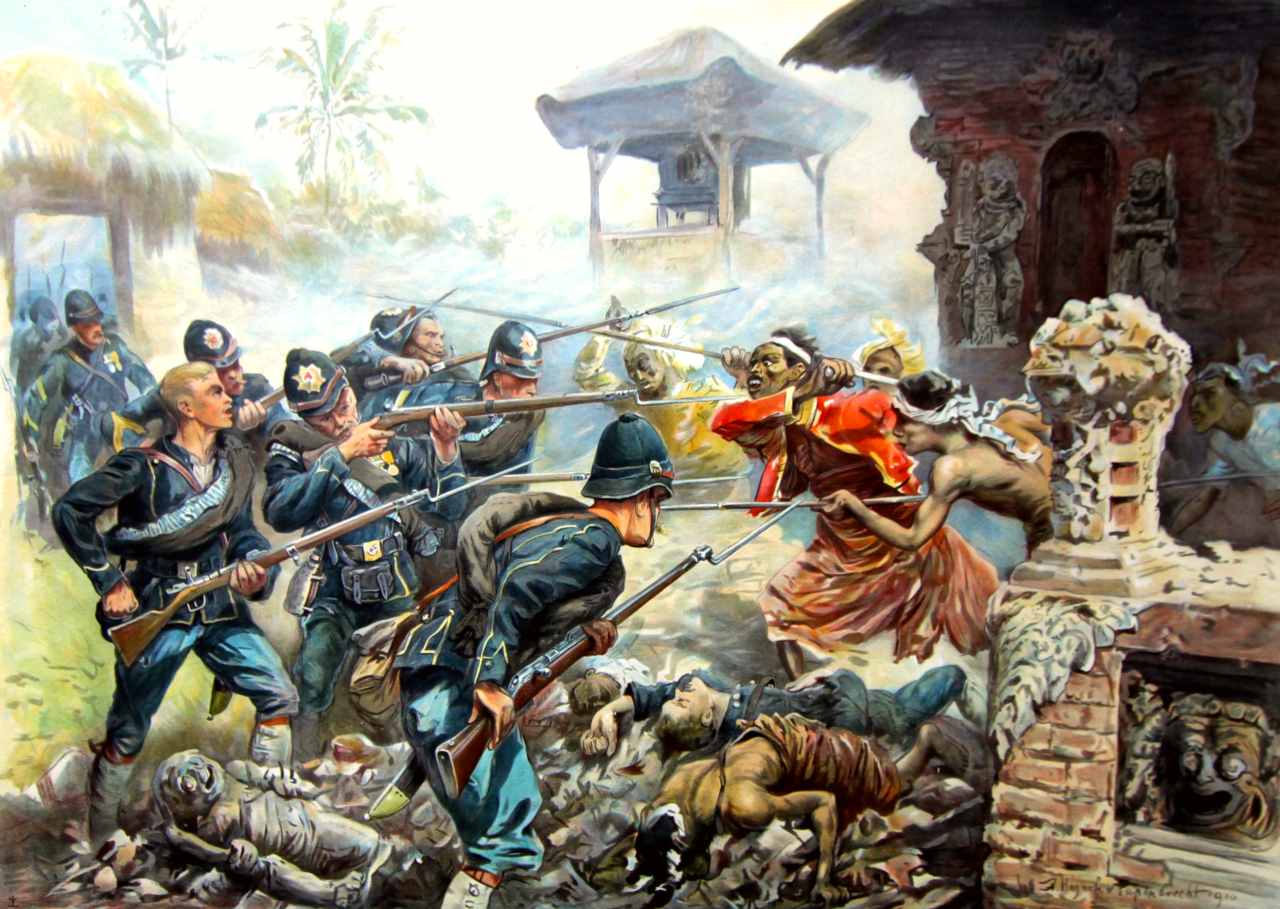 Dutch intervention in Lombok and Karangasem against the Karangasemese people of Bali in 1894.