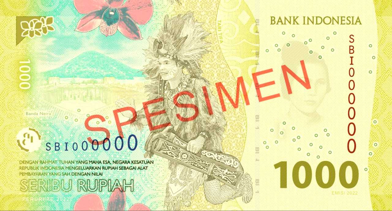 Banda Neira featured on the reverse of the 1,000 rupiah banknote