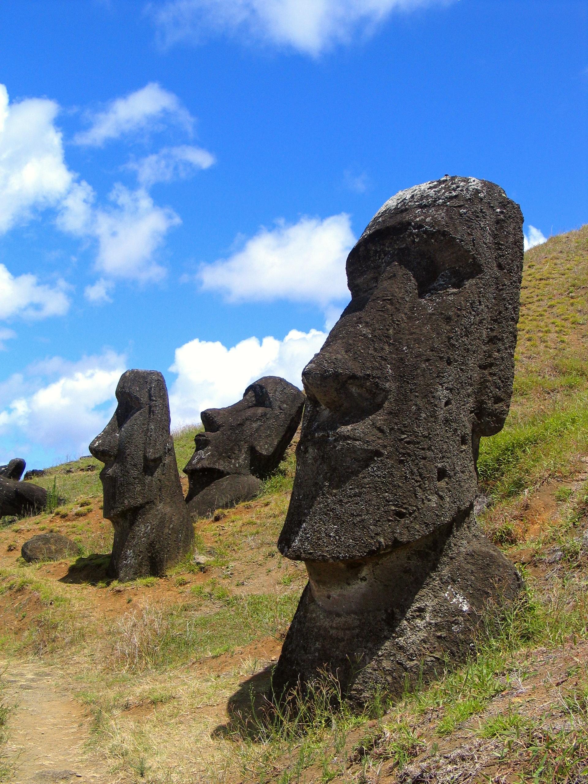 The quarry of the moai statues