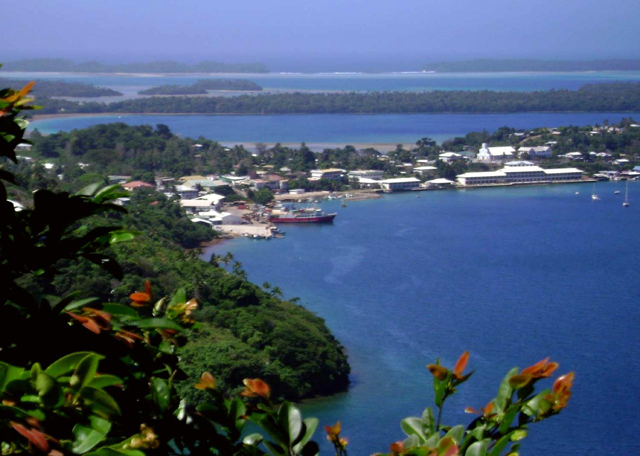 Neiafu (left) and Fungamisi (centre) at the Port of Refuge