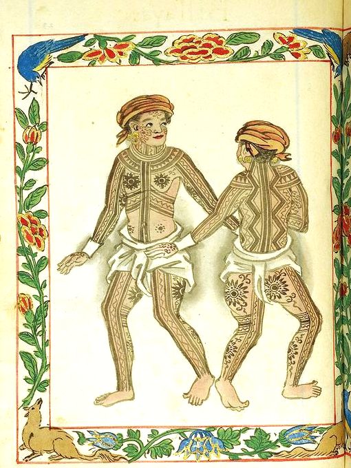 A drawing from the Boxer Codex depicting the Pintados.