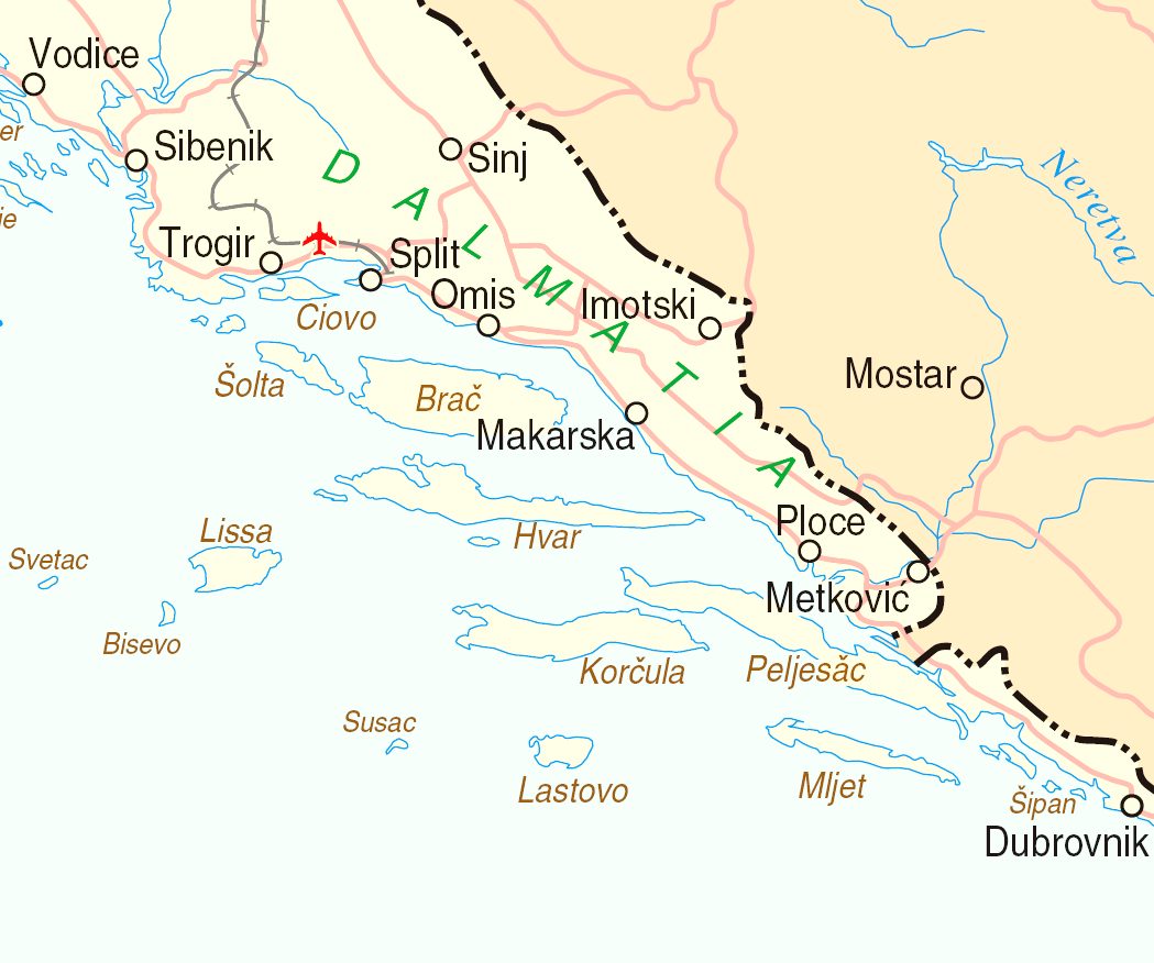 The island of Hvar lies in the Southern Adriatic Sea, off the Dalmatian coast, southern Croatia