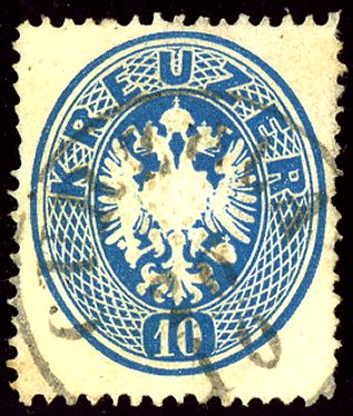 Austrian KK stamp cancelled in Italian CURZOLA ca 1863