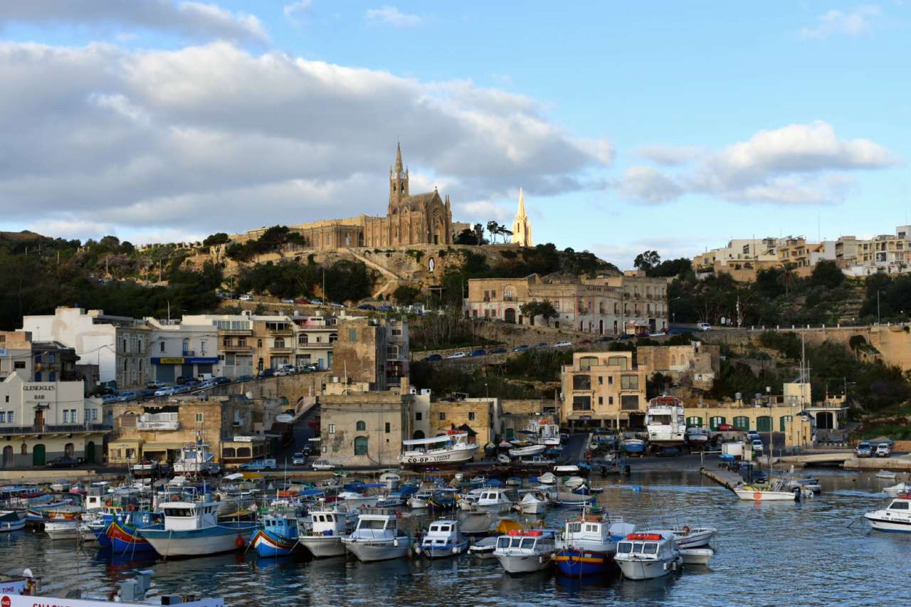 View of Mġarr Harbour from the Gozo Channel Line