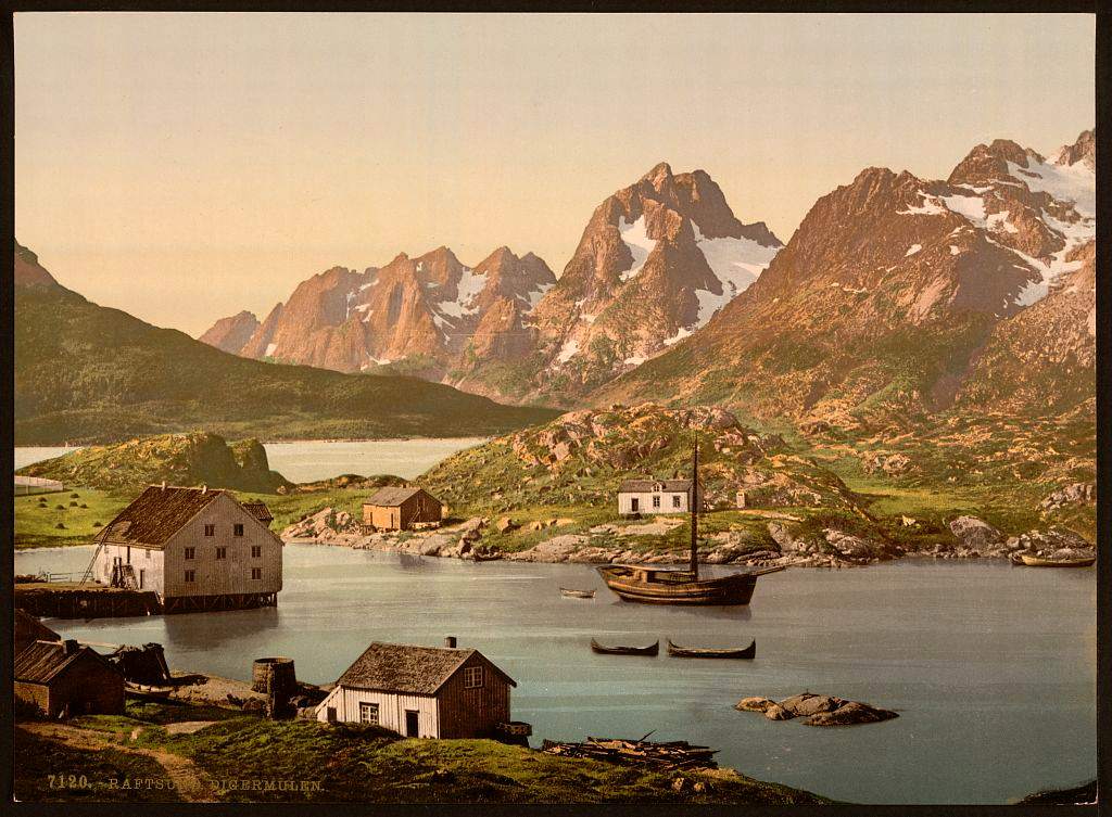 "Raftsund, Lofoten, Digermulen, Norway", c. 1890–1900.