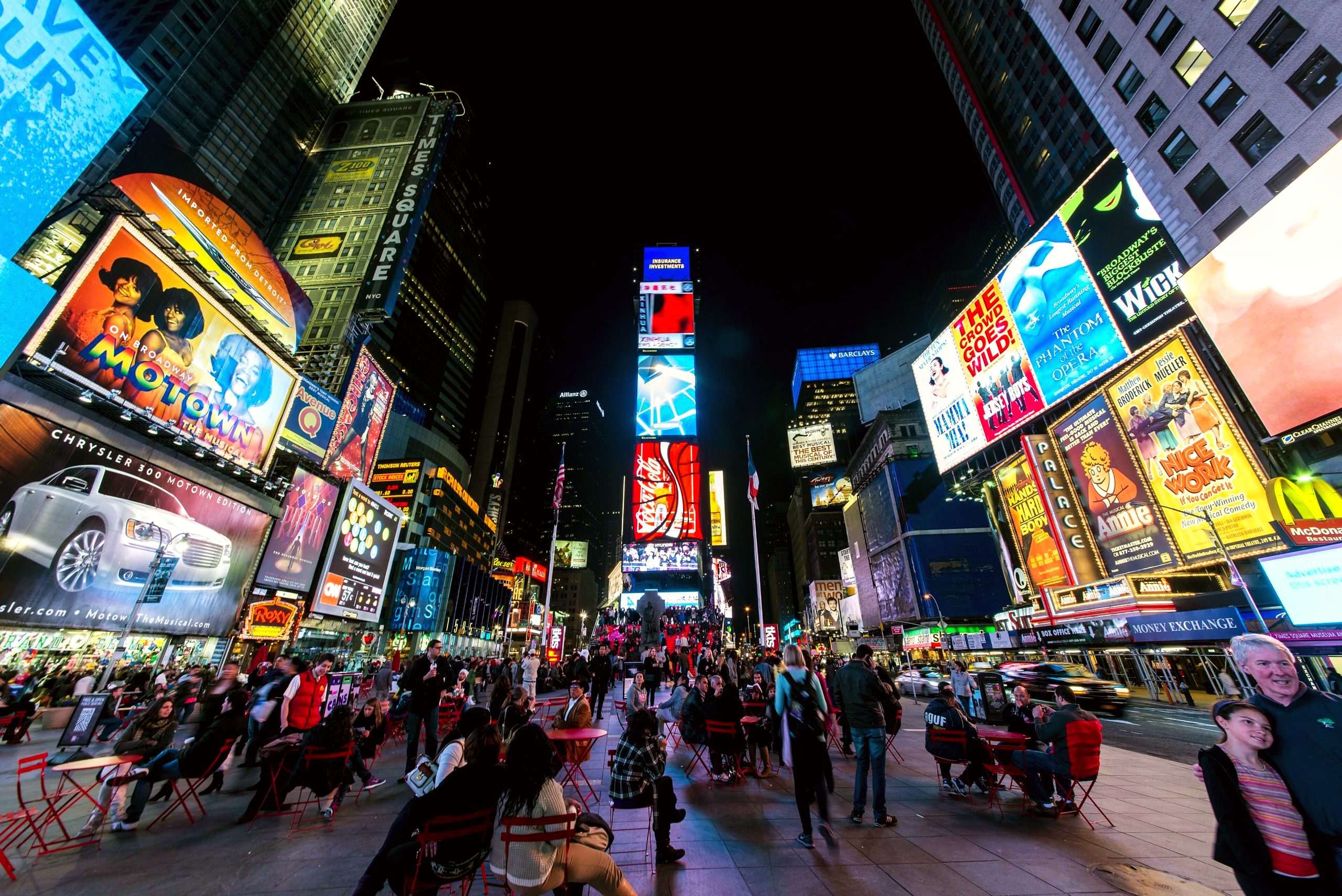 Neon lights and city energy at Times Square