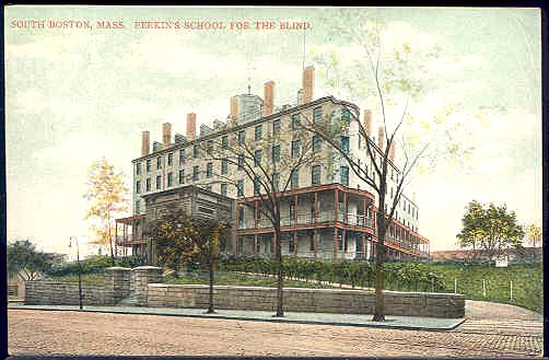 The Perkins School for the Blind in Watertown, Massachusetts was one of several institutions classed as tourist attractions in the late 19th and early 20th centuries.