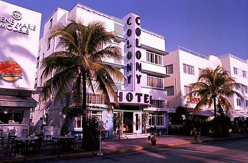 The Art Deco district of South Beach in Miami was developed during the 1930s.