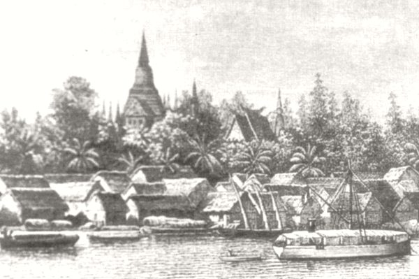 Phnom Penh from east drawn in 1887.