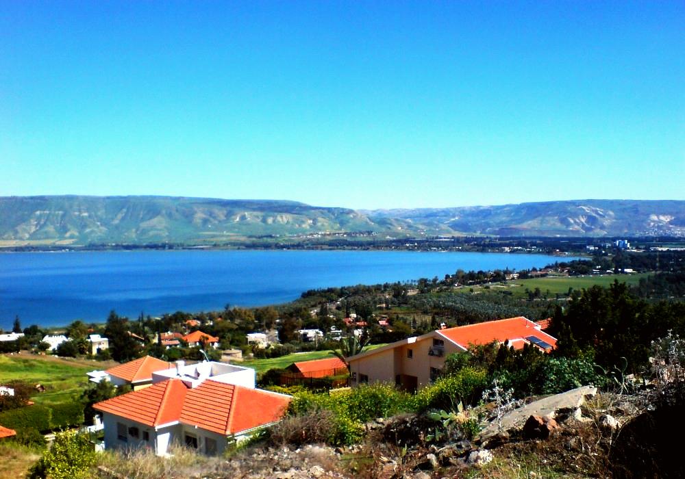 The Sea of Galilee as seen from the Moshava Kinneret