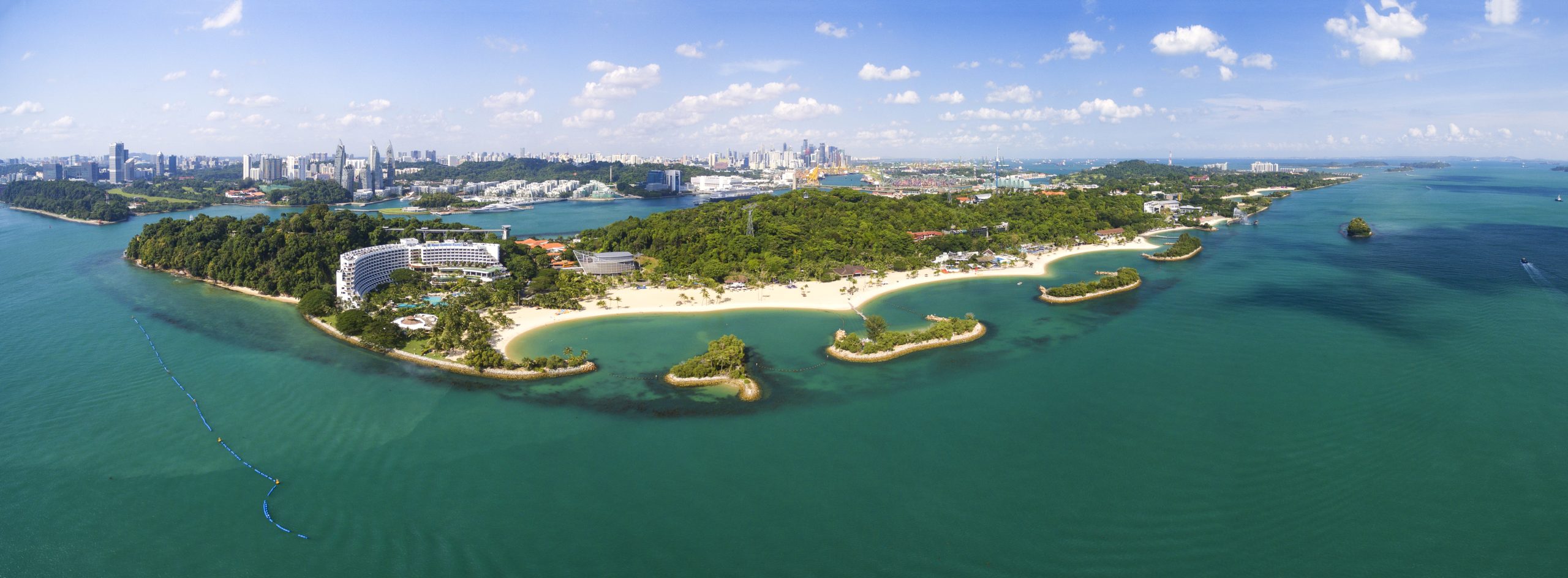 Aerial view of Sentosa's diverse landscape