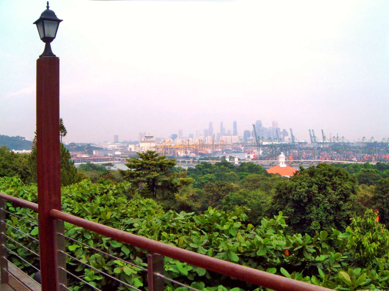 View from Imbiah Lookout to mainland Singapore