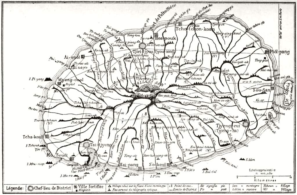 1894 map of Quelpaërt or Tchæ-Tchiou