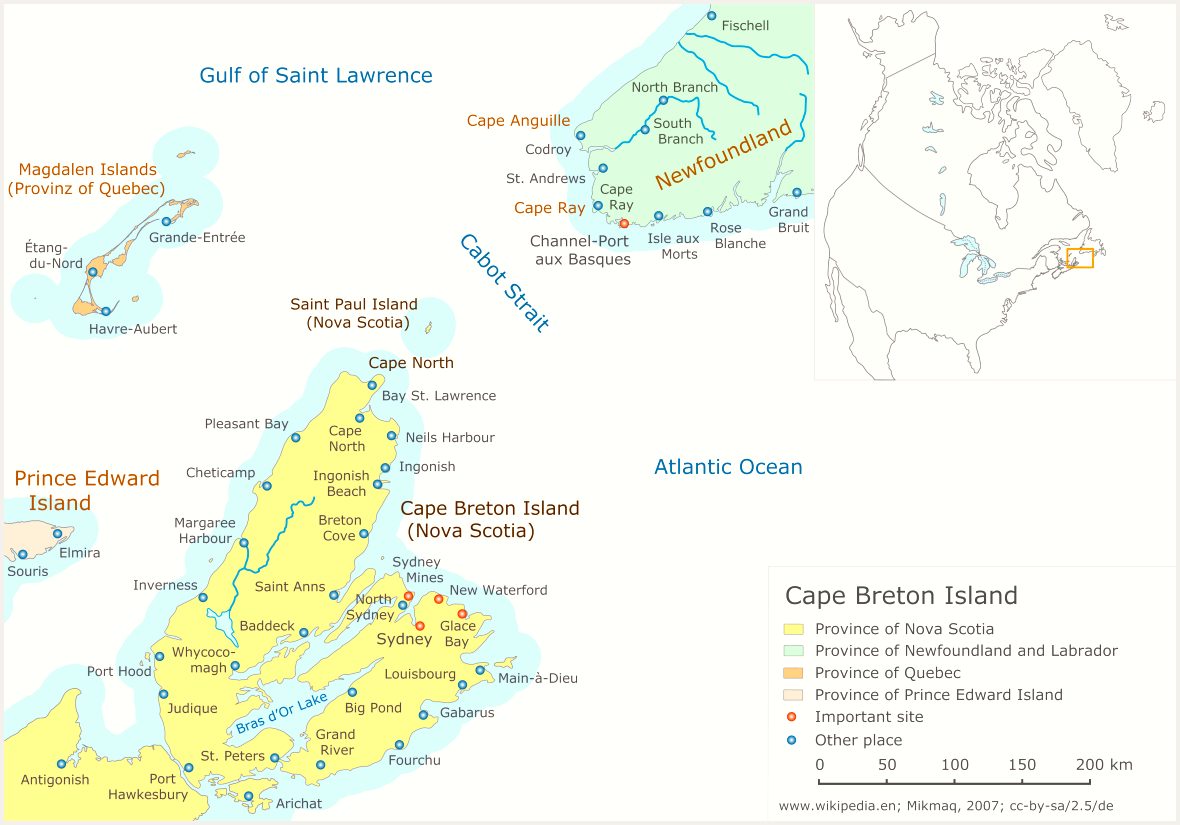 Map of select municipalities on Cape Breton Island
