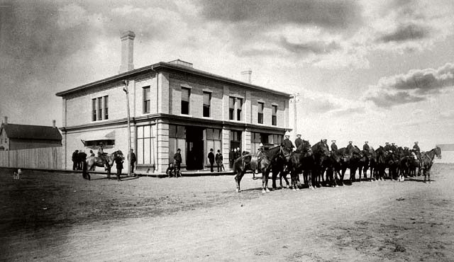 The Regina Court House during Louis Riel's trial in 1885. He was brought to Regina following the North-West Rebellion.