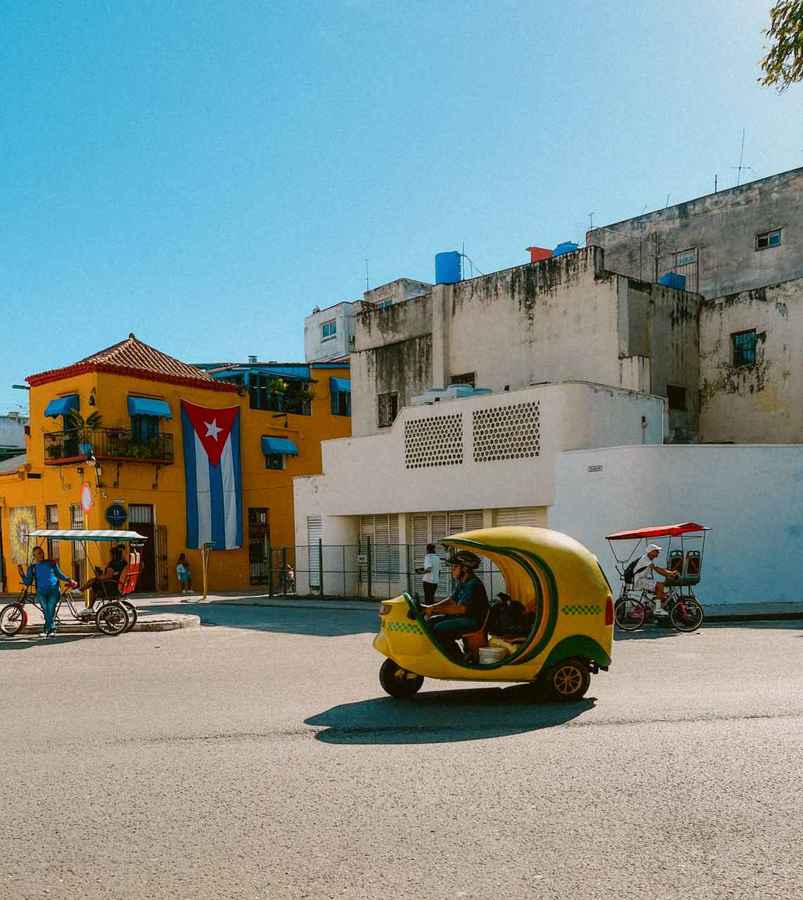 A cocotaxi in Havana, a typical kind of vehicle tourists take for transport