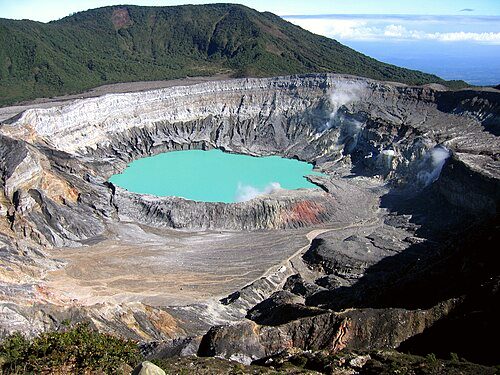 Poás Volcano Crater is one of Costa Rica's main tourist attractions.