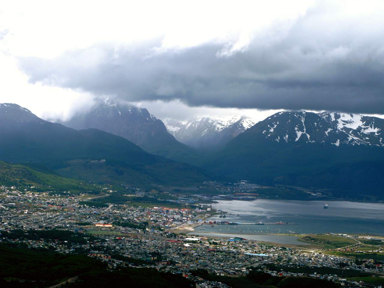 The city of Ushuaia in summer, in the Province of Tierra del Fuego, Antarctica and South Atlantic Islands