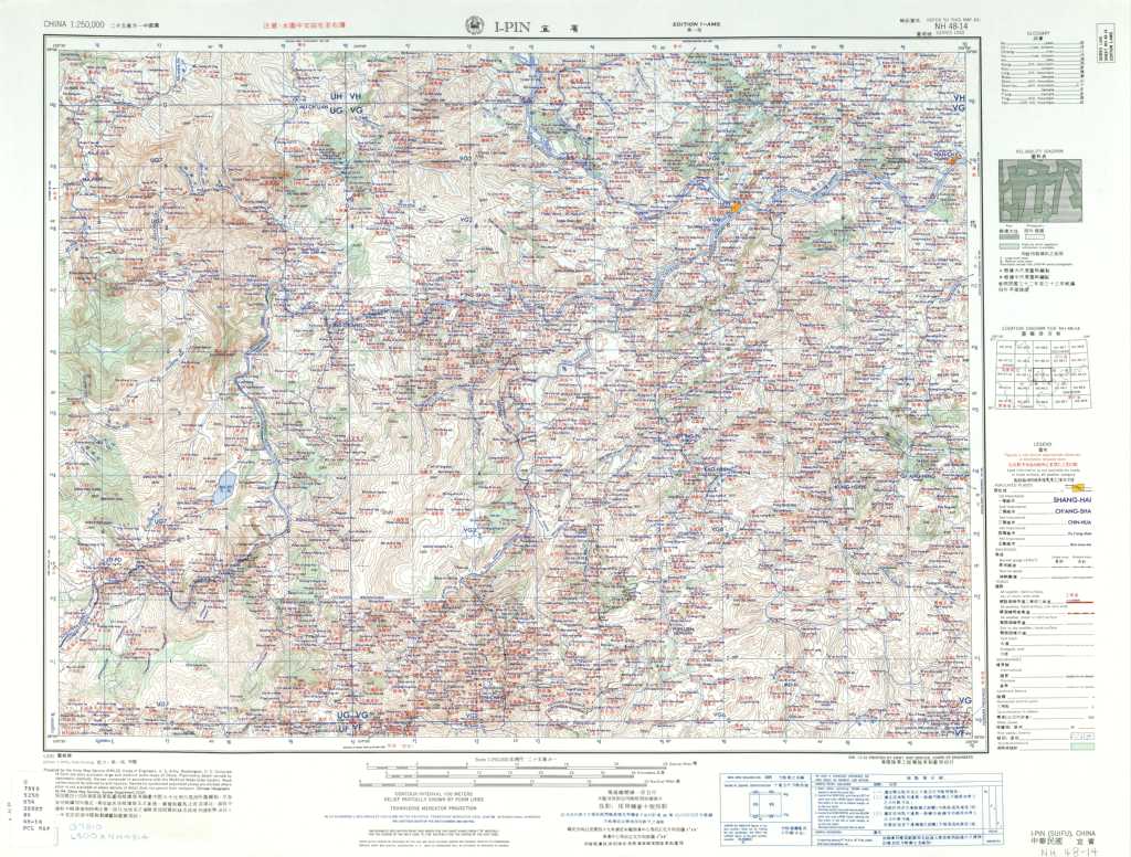 Map including Yibin (labeled as I-PIN (SUIFU) 宜賓(敘州)) (AMS, 1954)