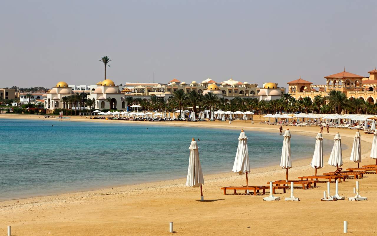 A beach in the Red Sea resort town of Sahl Hasheesh
