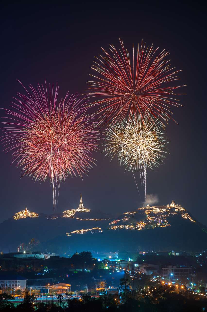 Fireworks at Phra Nakhon Khiri Historical Park, Phetchaburi