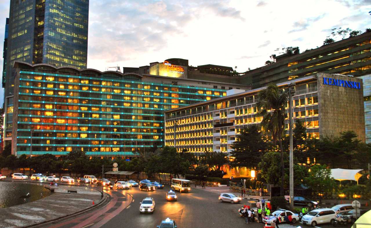 Hotel Indonesia (est. 1962), one of the earliest high-rise buildings in Jakarta