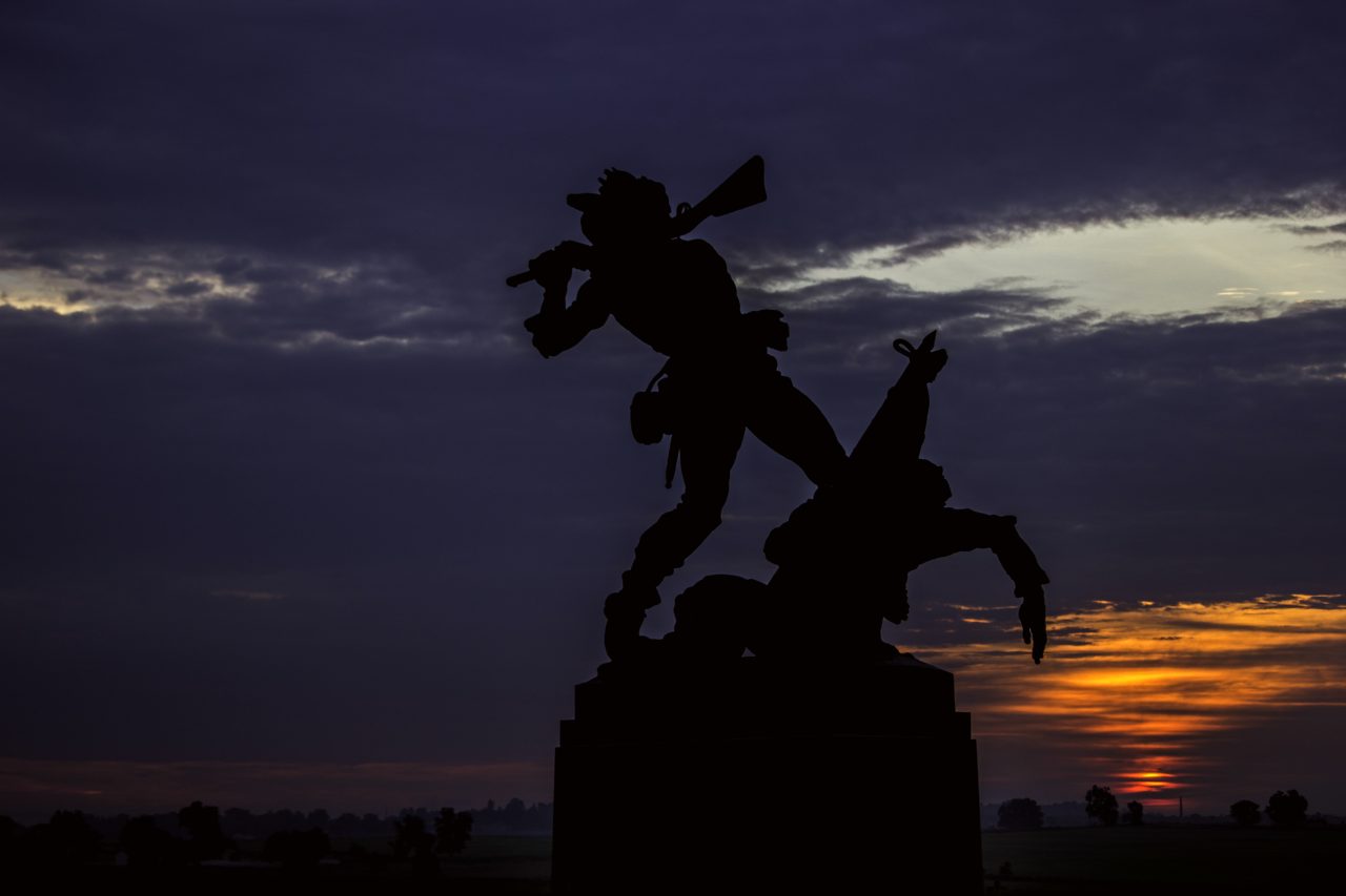 The Mississippi Monument at sunrise