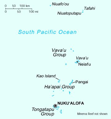 A map of Tonga
